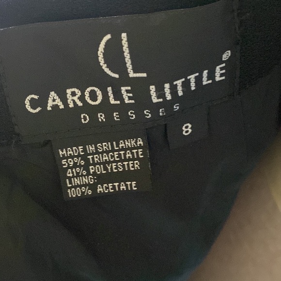 VTG 90’s Carole Little black midi evening gown. Slit lace trim. Size 8 LBD - Picture 10 of 10